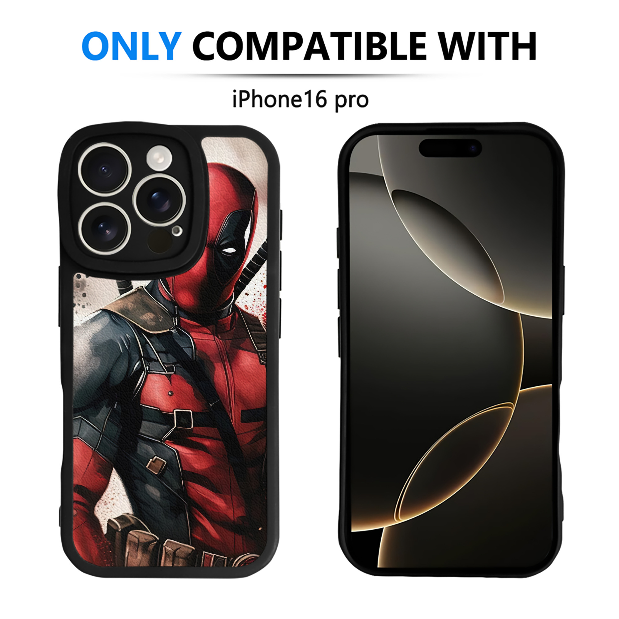 （画像用） Deadpool デッドプール 【iPhone 16シリーズ対応】シリコンスマホケース（レザー調） 材質：シリコン